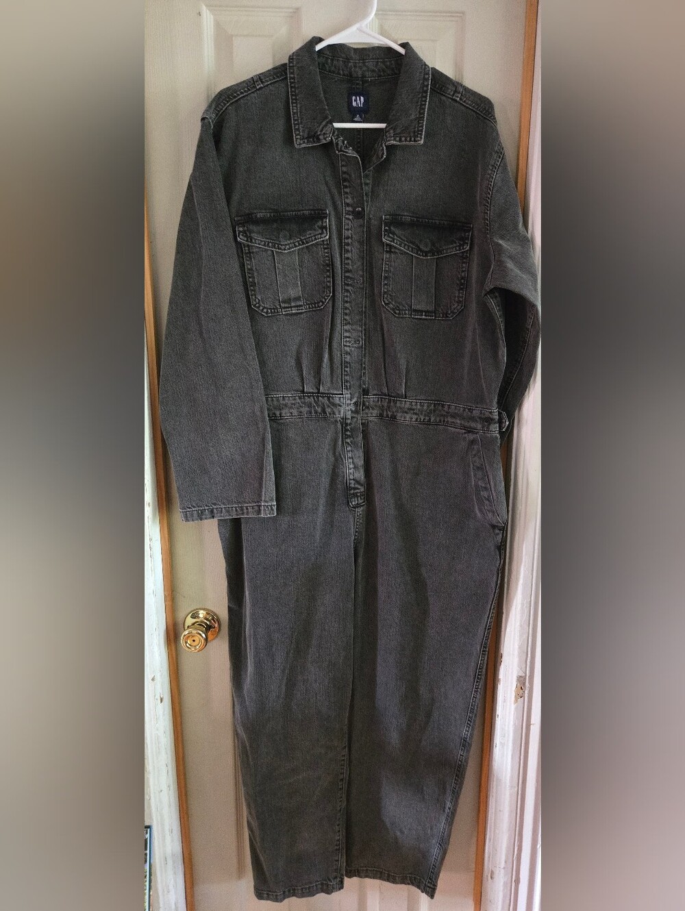 GAP Women's Charcoal Gray Denim Jumpsuit